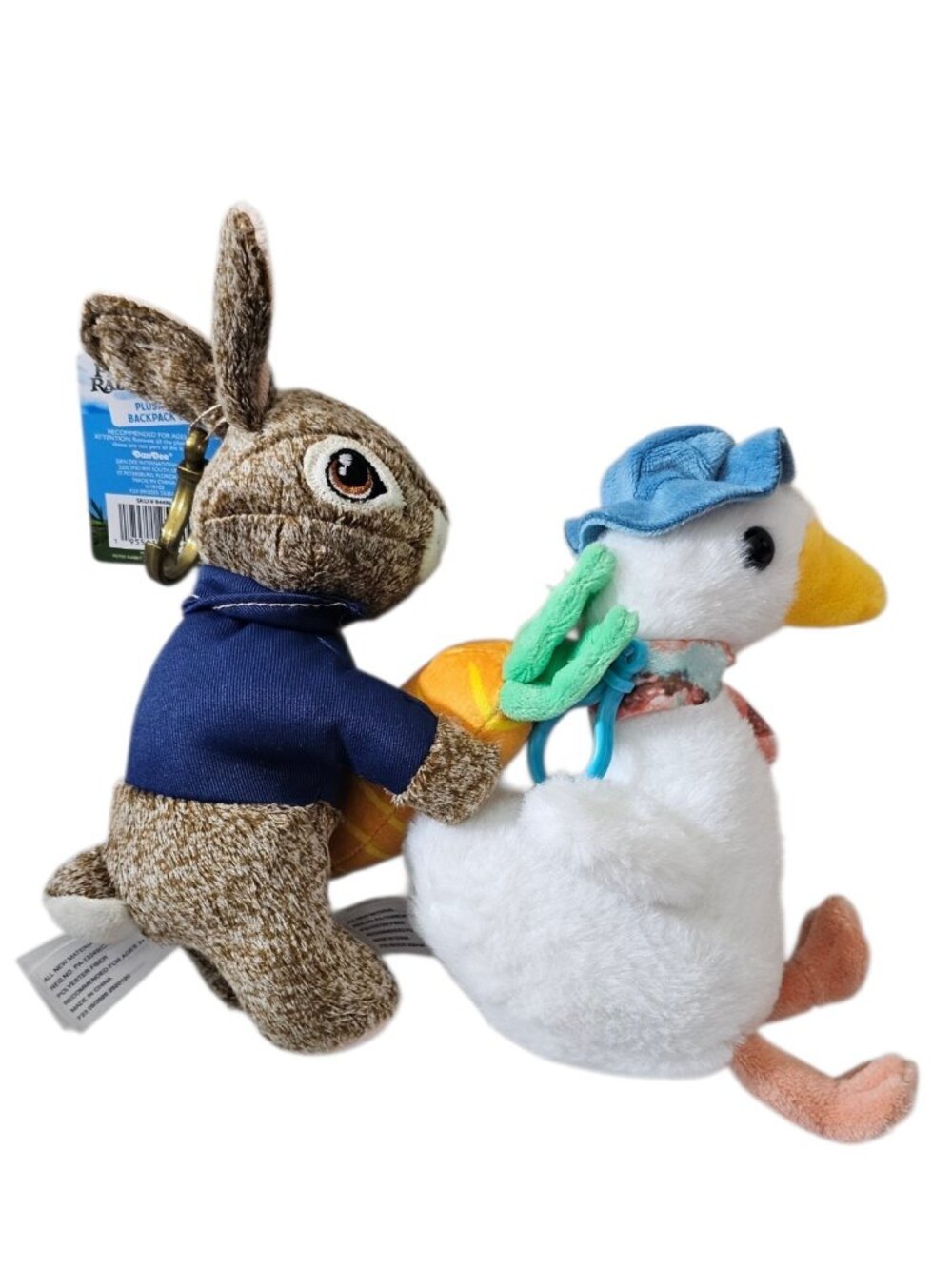 Set of 2 Peter Rabbit Plush w/Clips Bunny And Goose (7.5") NWT 2026 MOVIE #2 - Picture 2 of 9